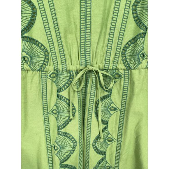 {Soft Surroundings} Ellison Linen Blend Maxi Dress Sleeveless Embroidered - Picture 5 of 7